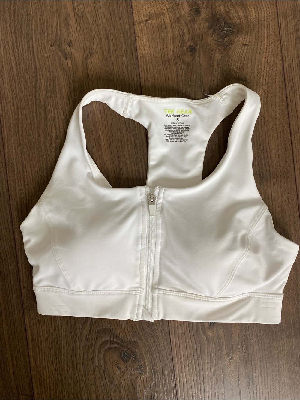 tek gear NWOT Zip Front White Sports Bra